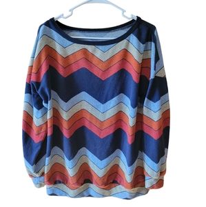 Boutique medium loose aztec stripe boutique sweater comfy holiday lounge